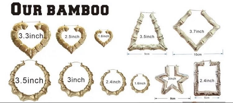 Fashion Bamboo Personalized Earrings HOOPS